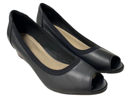 Shoes Heels Wedge By Clarks In Black, Size:10 For Discount