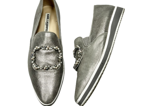 Shoes Designer By Karl Lagerfeld In Silver, Size: 8.5 For Cheap