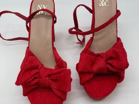 Shoes Heels Block By New York And Co In Red, Size: 9 For Sale