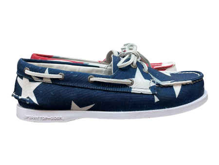 Blue & Red & White Shoes Flats By Sperry, Size: 8 Discount