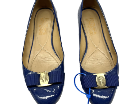 Blue Shoes Luxury Designer By Ferragamo, Size: 8.5 Online Hot Sale